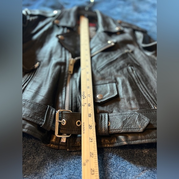 348. Vintage L.A. Roxx Leather Motorcycle Jacket Size XL - Picture 7 of 10